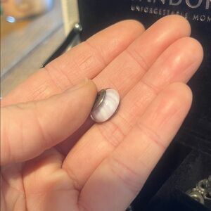 Pandora pink candy stripped murano glass charm. Retired charm.